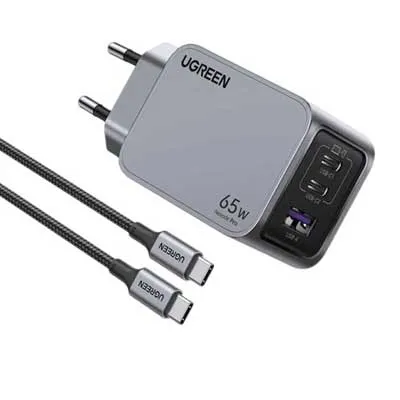 شارژر دیواری 65 وات یوگرین مدل X755 کد 25871 همراه با کابل USB-C