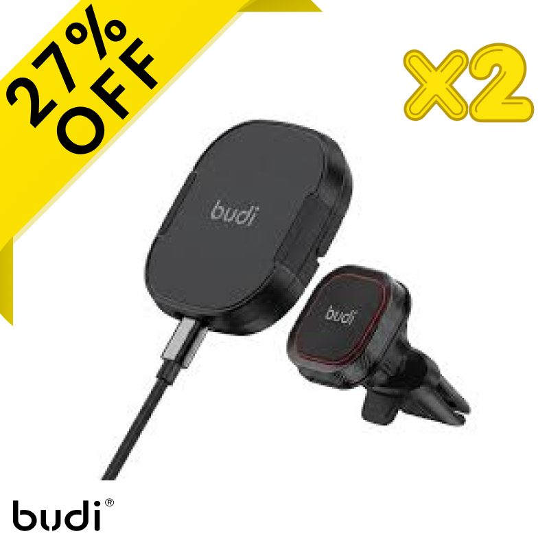 پک ۲ عددی شارژر بی سیم و هولدر دریچه کولری 15W بودی مدل WL3800XB