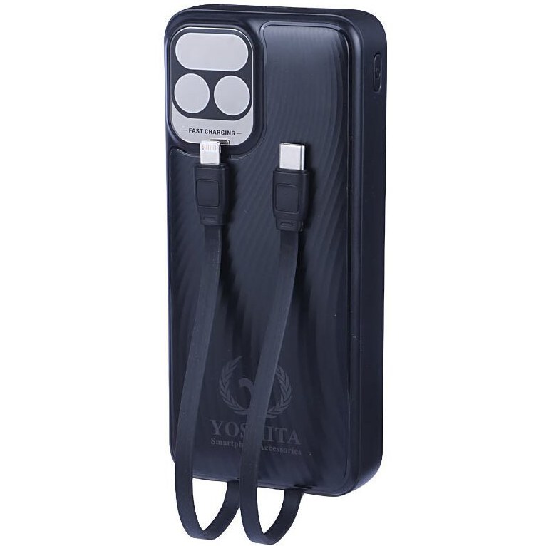 پاوربانک 20000 میلی آمپر یوشیتا 22.5 وات مدل Yoshita YP-004 دارای 2 کابل USB-C و لایتنینگ متصل با گارانتی 12 ماهه شرکتی