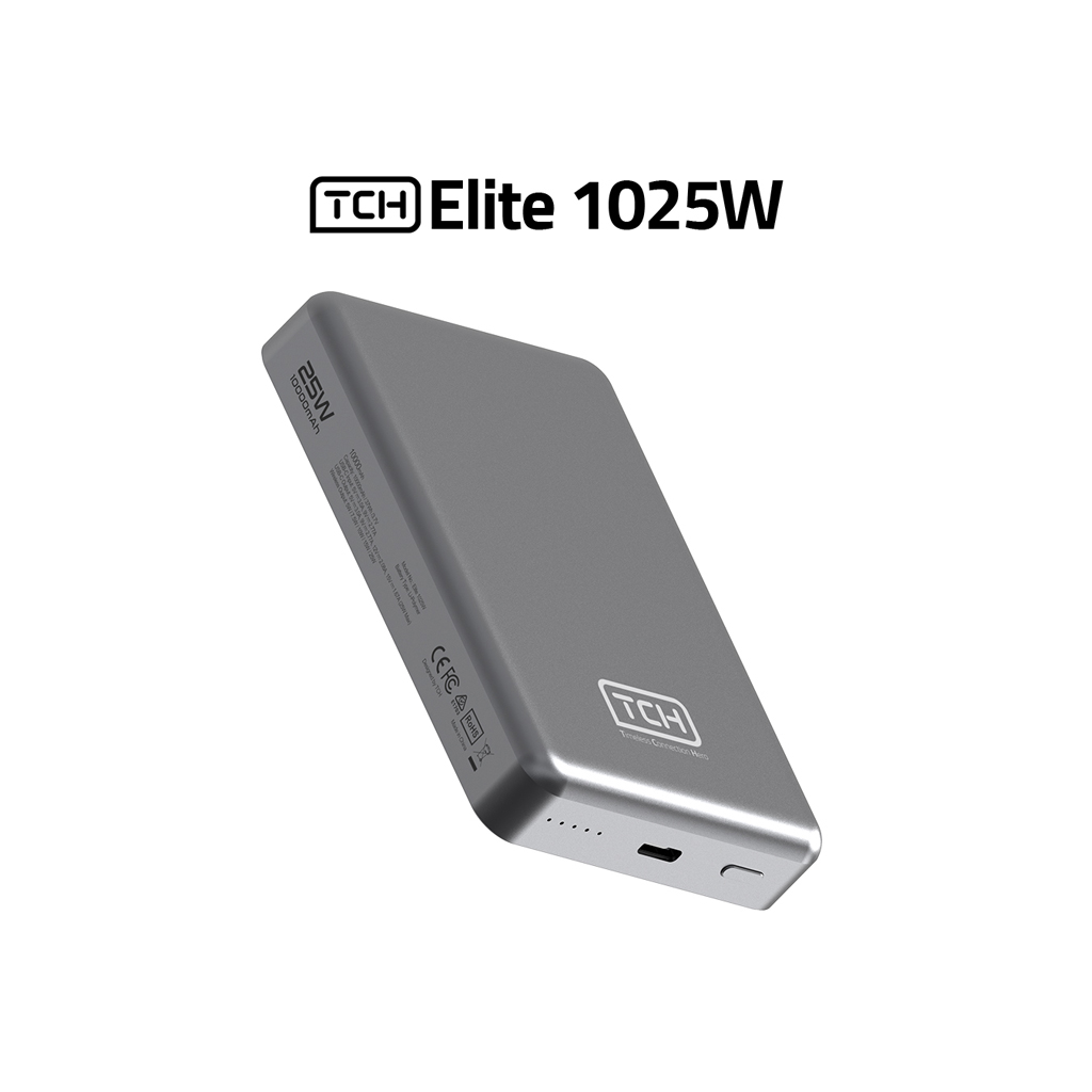 پاوربانک 10000 میلی آمپر تی سی اچ 25 وات مدل TCH PB Elite 1025W با گارانتی 18 ماهه شرکتی