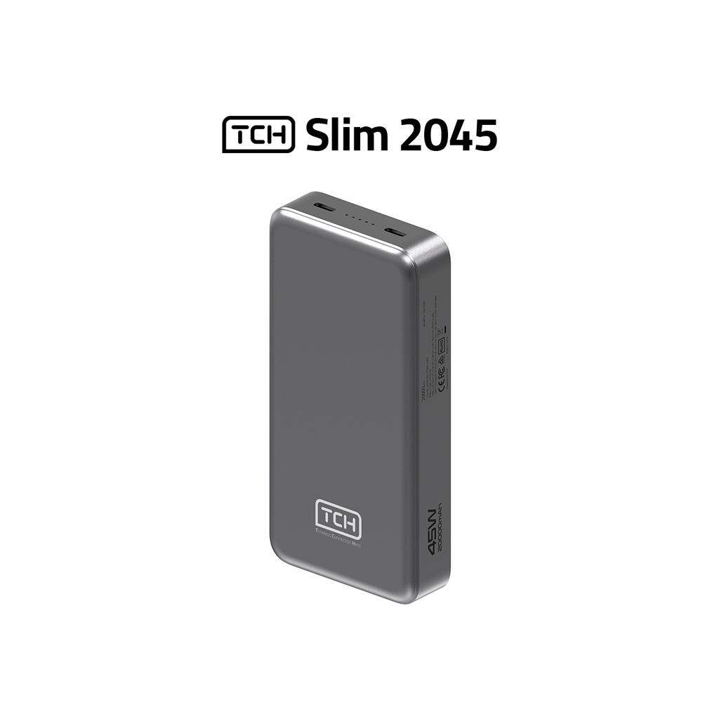 پاوربانک 20000 میلی آمپر تی سی اچ 45 وات مدل TCH PB Slim 2045 با گارانتی 18 ماهه شرکتی