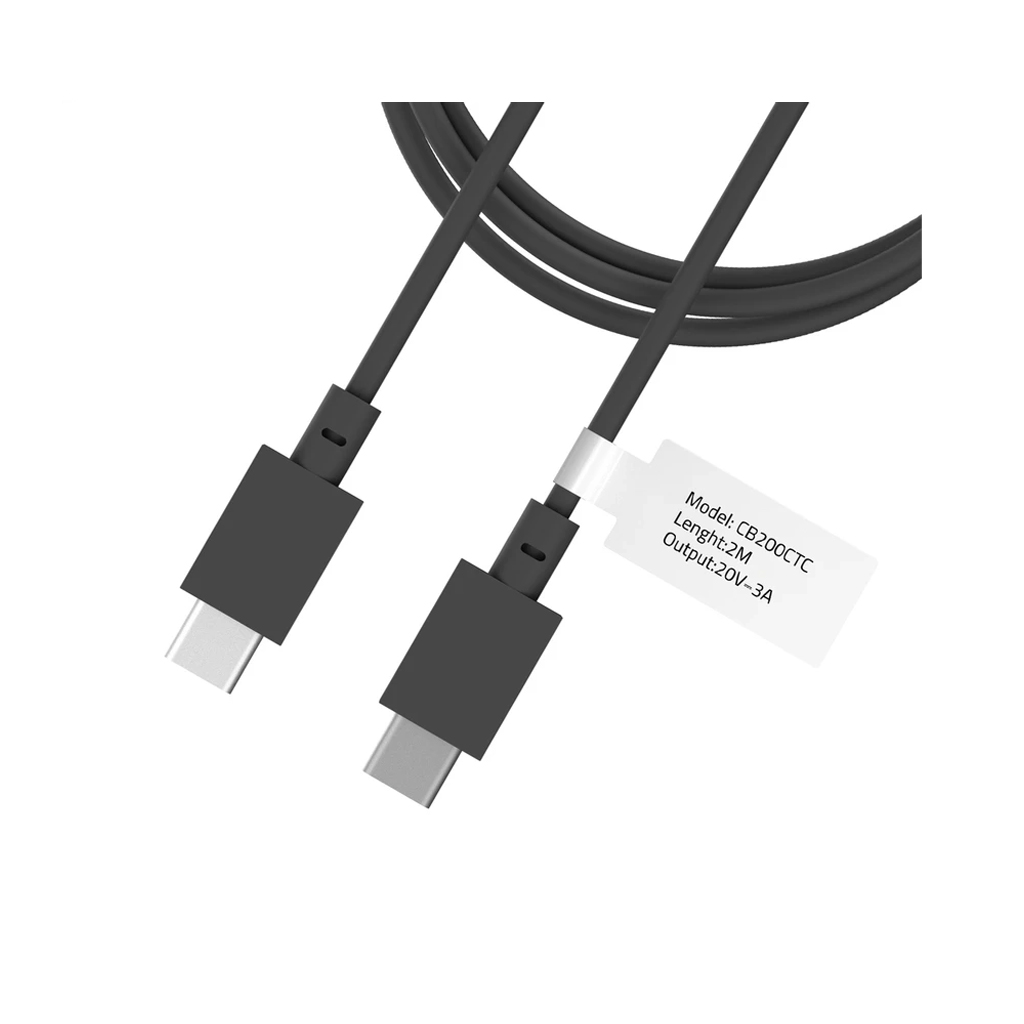 کابل شارژ USB-C به USB-C تی سی اچ مدل TCH CB200CTC توان 60 وات جریان 3 آمپر طول 2 متر با گارانتی 18 ماهه شرکتی