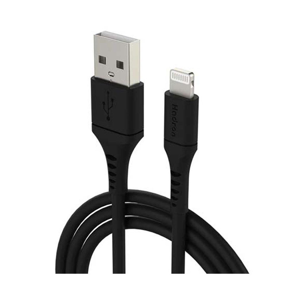 کابل شارژ USB به لایتنینگ هادرون مدل Hadron HTC-A-L01 جریان 2.4 آمپر طول 1 متر با گارانتی 12 ماهه شرکتی