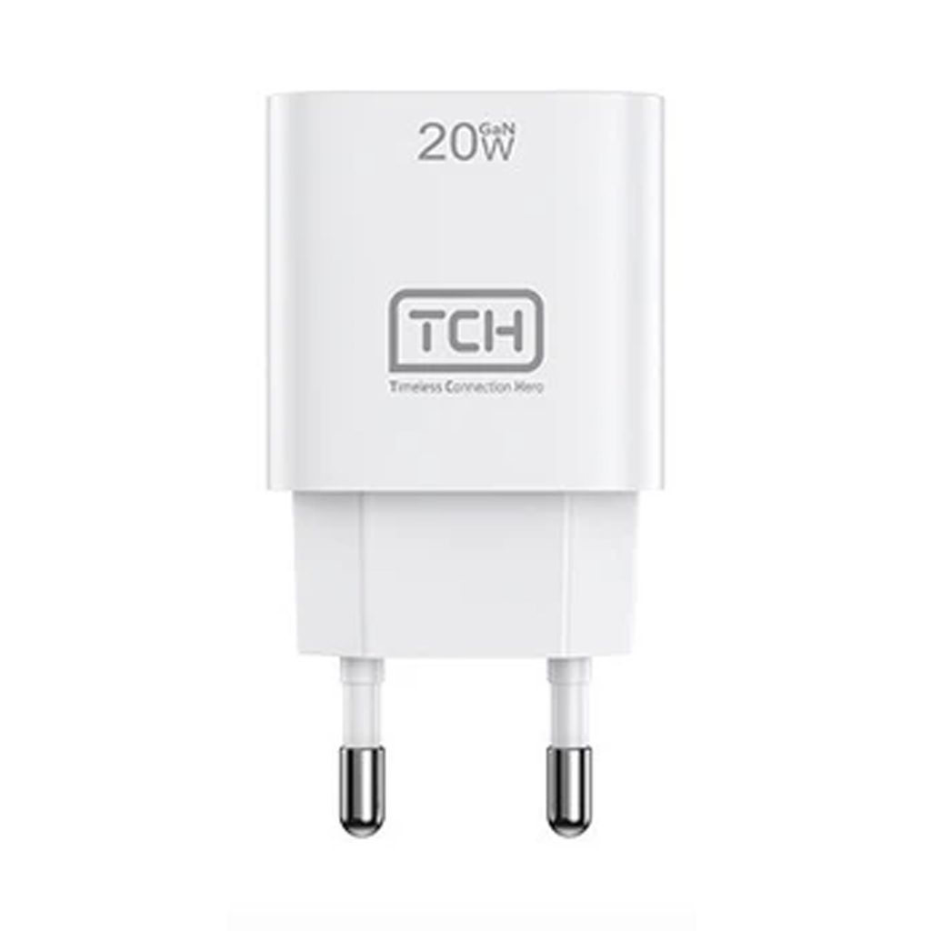 شارژر دیواری 20 وات تی سی اچ مدل TCH CB20 دو پین با 1 خروجی USB-C با گارانتی 18 ماهه شرکتی