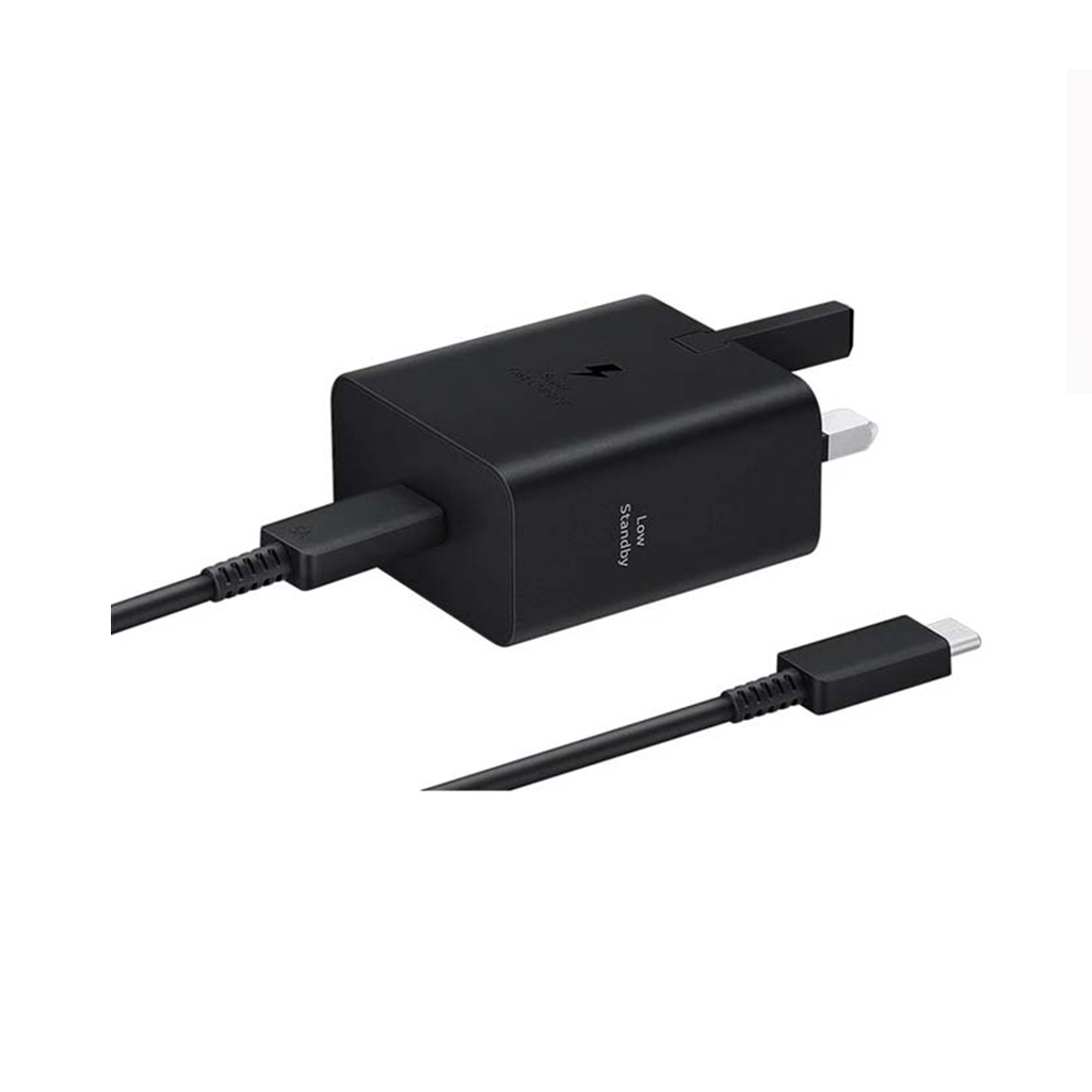 شارژر دیواری 45 وات اوریجینال سامسونگ مدل Samsung EP-T4511 سه پین به همراه کابل Type-C به Type-C طول 1.8 متر با گارانتی 18 ماهه شرکتی