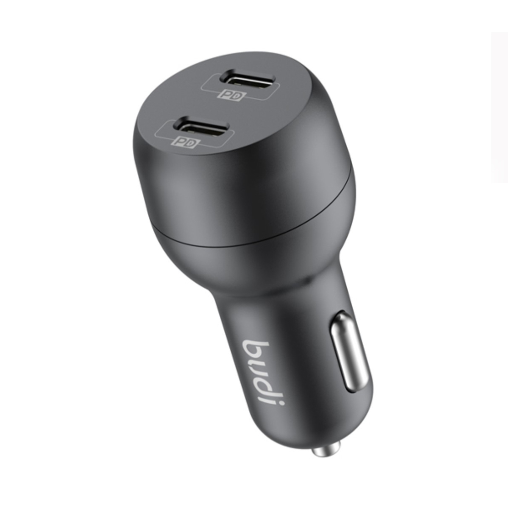 شارژر فندکی 40W بودی PD و فست با 2 خروجی USB-C به همراه کابل USB-C به لایتنینگ به طول 1.2 متر مدل CC108RTLB با گارانتی 18 ماهه (6 ماه تعویض)