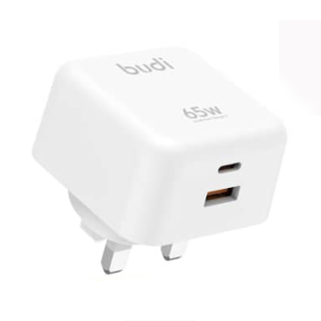 شارژر دیواری 65W GaN بودی PD و فست سه پین با 2 پورت مدل AC320UW با گارانتی 18 ماهه (6 ماه تعویض)